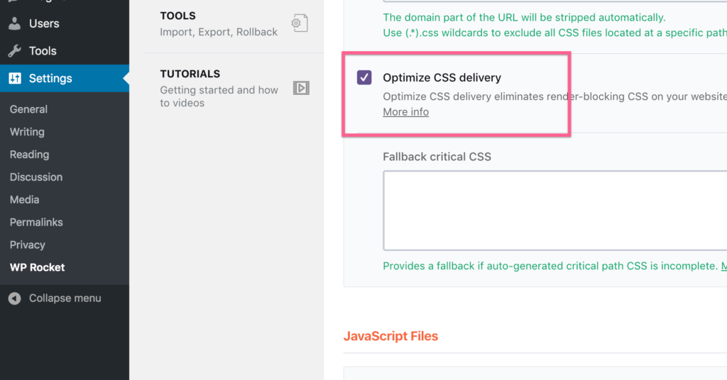Wp Rocket Optimize Css