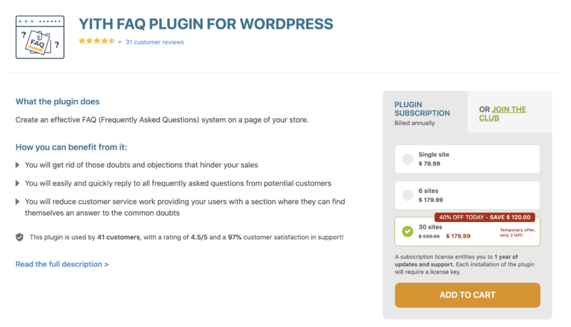 YITH FAQ Plugin