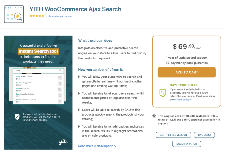 YITH WooCommerce Ajax Search plugin